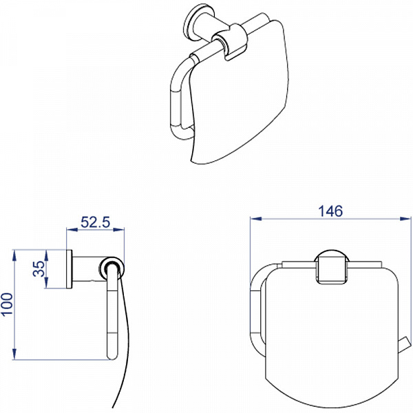 Держатель туалетной бумаги AZARIO FORNY с крышкой, хром (AZ-88310)