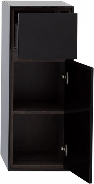 Пенал малый Aquanet Милан 35 черный глянец 00306376