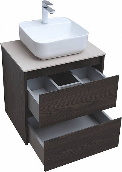 Тумба под раковину Aquanet Nova Lite 60 дуб черный (2 ящика) 00287894