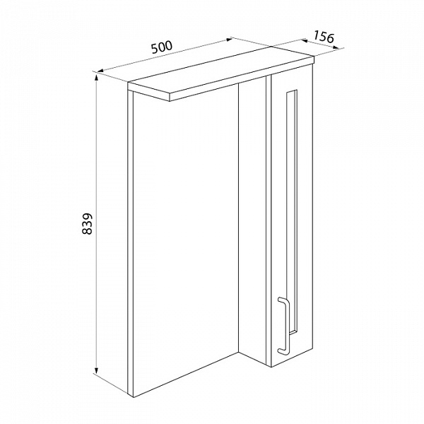 Шкаф-зеркало, 50 см, Sena, IDDIS, SEN5000i99
