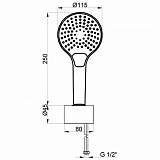 Душевой набор AZARIO NEVO: душевая лейка, шланг, штанга, хром (AZ-15782023)