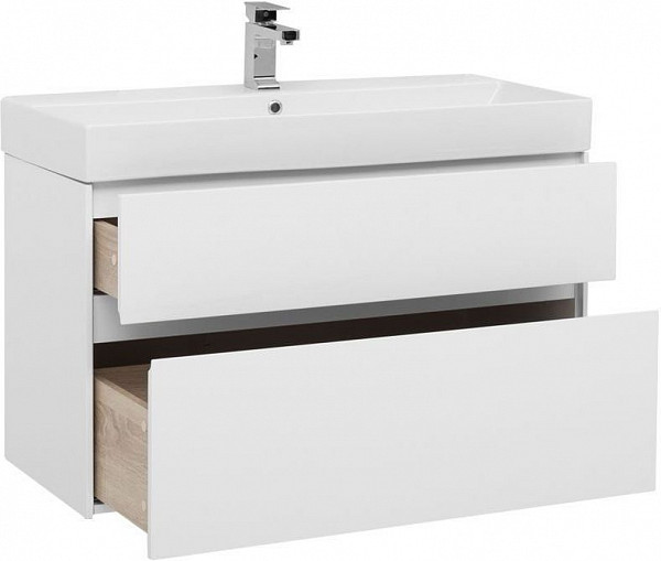 Тумба с раковиной Aquanet Бруклин 100 белый 00212599