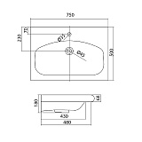 Прямоугольная раковина Santek Индига 75 1WH301978