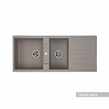 Мойка для кухни Aquaton Торина прямоугольная с крылом и дополнительной чашей серый шелк 1A712032TR250