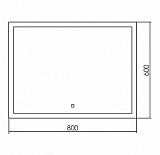 Зеркало AZARIO Гуверт 800х600 сенсор выкл (ФР-1747)