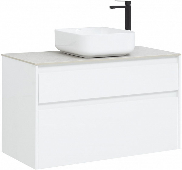 Тумба под раковину Aquanet Nova Lite 100 белый (2 ящика) 00242581