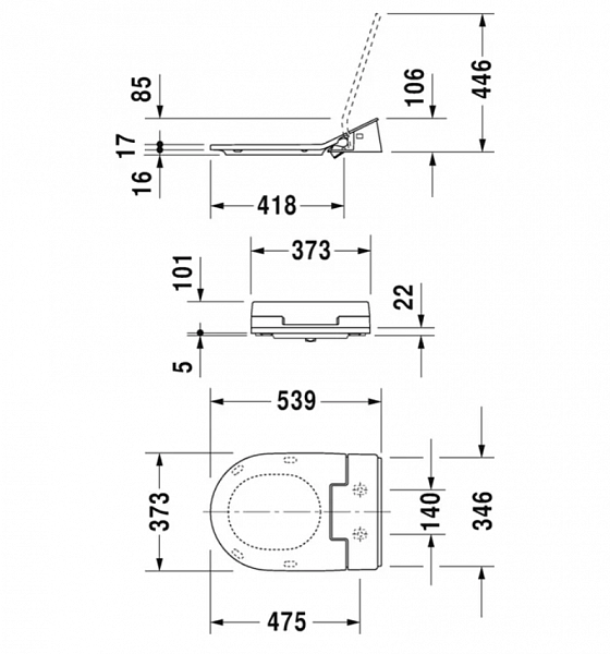 Крышка-сиденье Duravit ME by Starck 611000002000300 с функцией биде с микролифтом