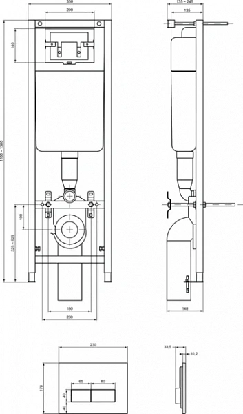 Унитаз подвесной с инсталляцией Ideal Standard W880101