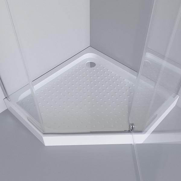 Душ. уголок NG-010-14D (1000х1000х1950) низкий поддон(13 см) стекло ПРОЗРАЧНОЕ 2 места