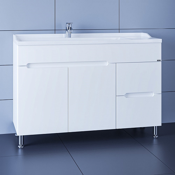 Тумба для умывальника напольная "Лондон 120" 2 ящика (для умывальника Сириус 120) Санта