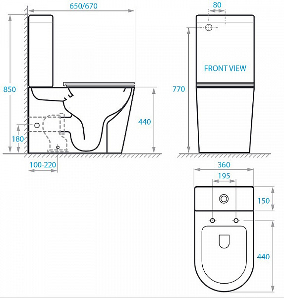 Унитаз-компакт "Koller Pool" ORION Rimless, сиденье дюропласт: SoftClose, Take Off, антибактериальное покрытие, система «Антивсплеск», механизм смыва Geberit