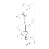 F0170064 Spirit, душ.комплект: ручн.душ 5 ф-ции d 115 мм, штанга 900 мм, шланг 1750 мм, шт