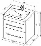 Тумба под раковину Aquanet Верона 60 крем (2 ящика) 00304537