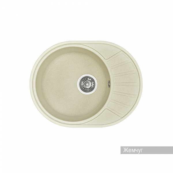 Мойка для кухни Aquaton Чезана круглая с крылом жемчуг 1A711232CS240