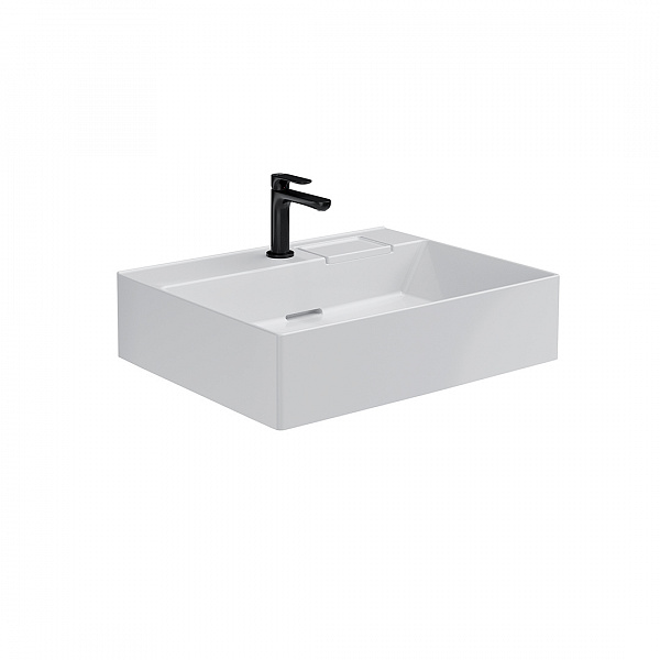 Раковина Kerama Marazzi LOGICA мебельная\подвесная с одним отверстием 60, белая глянцевая