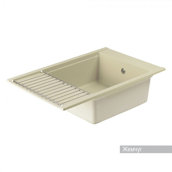 Мойка для кухни Aquaton Делия 78 прямоугольная с крылом жемчуг 1A715132DE240
