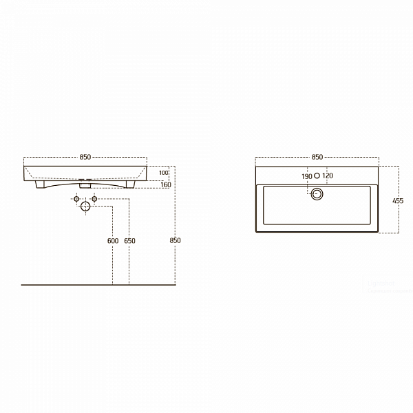 Раковина мебельная  85 см STENCE