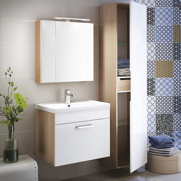 Шкаф-зеркало, 50 см, двухдверный, Mirro, IDDIS, MIR5002i99