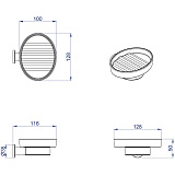 Мыльница AZARIO FORNY керамическая, хром (AZ-88308)