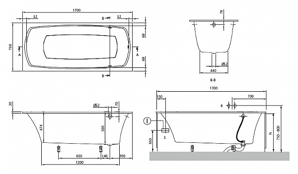 Квариловая ванна Villeroy & Boch My Art 170х75 UBQ170MYA2V-01