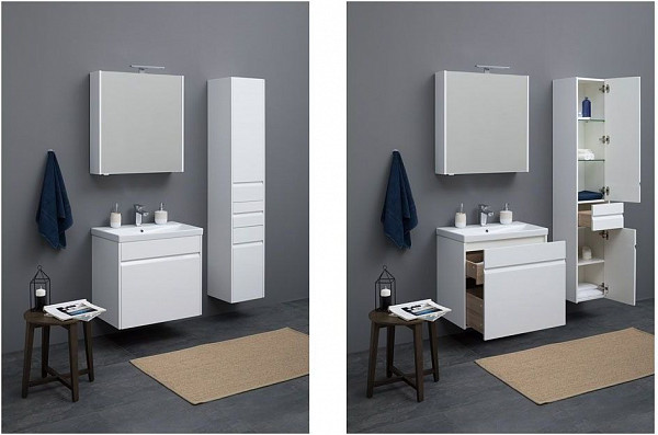 Шкаф-пенал для ванной Aquanet Палермо 35 белый 00203943