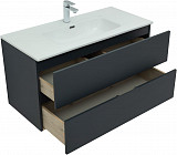 Тумба под раковину Aquanet Алвита New 100 2 ящика, антрацит 00277519