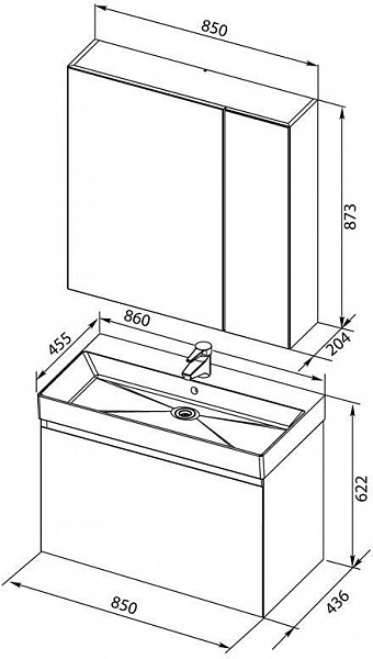 Мебель для ванной Aquanet Йорк 85 белый 00203644