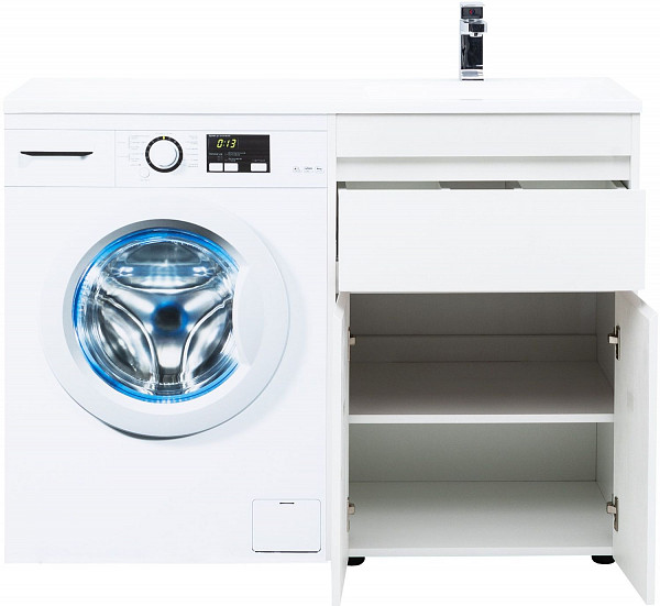 Тумба под раковину Aquanet Токио 58 белый (напольная, 1 ящик, 2 дверцы) 00237745