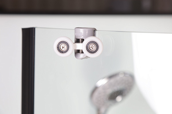 Душ.каб. NG-6707-14BKT (800х800х2100-2400) высокий поддон(40см) стекло ПРОЗРАЧНОЕ черные профиля 4 места