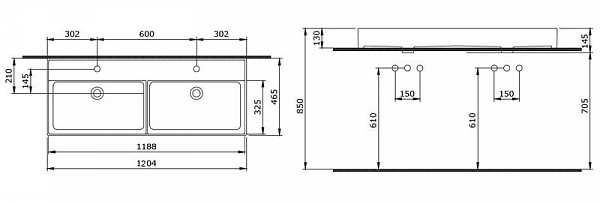 Раковина Bocchi Milano две чаши 1393-001-0126 белая
