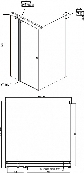 Душевое ограждение Ambassador Nord 13011106