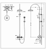 Душевая колонна со смесителем для ванны Bravat Art F65193CP-A2-RUS