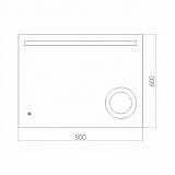 Зеркало AZARIO Лайт 800х600, LED-подсветка, сенсорный выключатель (ФР-00001377)