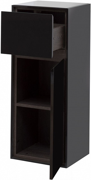 Пенал малый Aquanet Милан 35 черный глянец 00306376