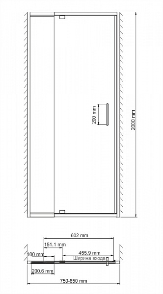 Душевая дверь Wasserkraft Berkel 48P27