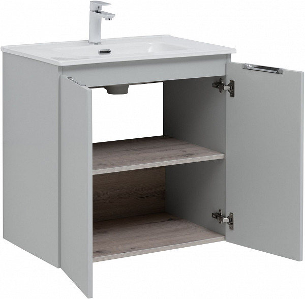 Тумба под раковину Aquanet Алвита new 70 2 дверцы, серый 00303903