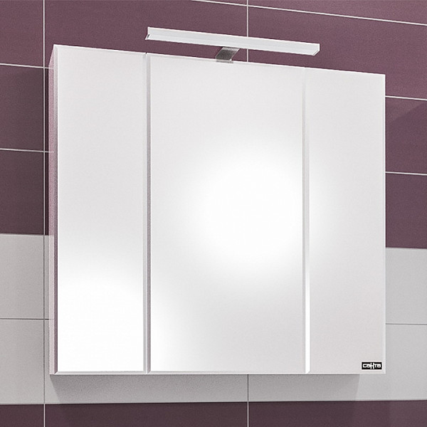 Зеркальный шкаф Стандарт 90, со светом Санта 113018