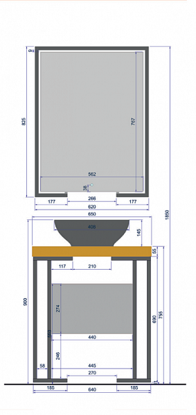 Столешница на тумбу Velvex Gelou 65 см stGEL.65-71