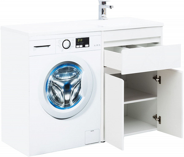 Тумба под раковину Aquanet Токио 58 белый (напольная, 1 ящик, 2 дверцы) 00237745