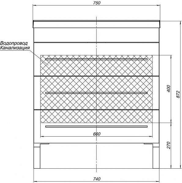 Мебель для ванной Aquanet Верона NEW 75 белый (напольный 3 ящика) 00231040