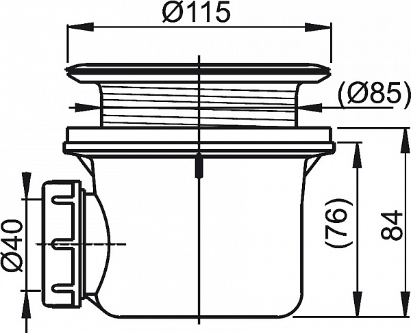 Универсальный сифон Basic для поддонов Ø 90 мм X01308
