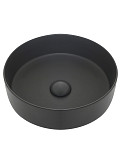 AQM5012 Раковина накладная AQUAme круглая, цвет темно-серый матовый. 355x355x120