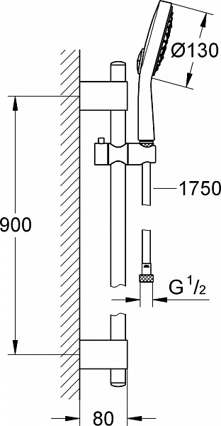 Душевой гарнитур Grohe Power&Soul Cosmopolitan 27734000