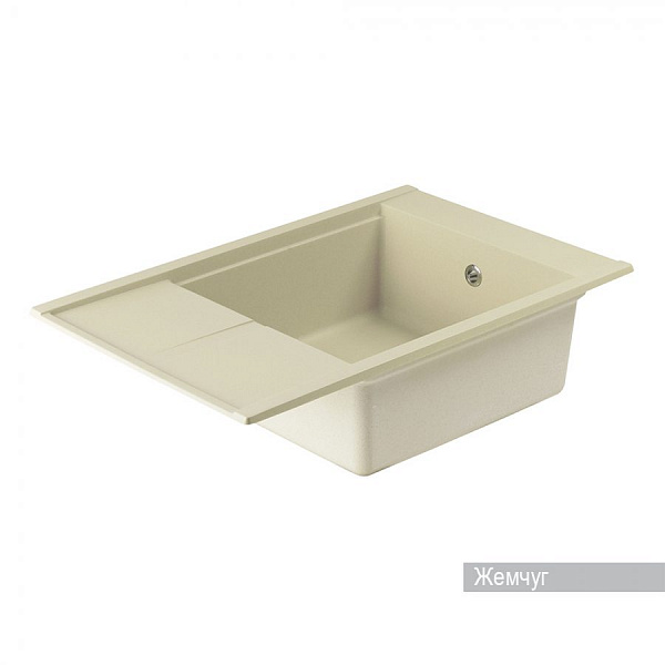 Мойка для кухни Aquaton Делия 78 прямоугольная с крылом жемчуг 1A715132DE240