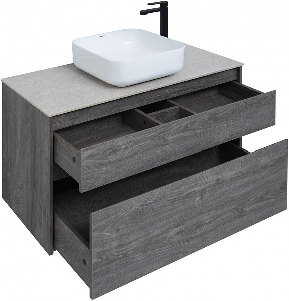 Тумба под раковину Aquanet Nova Lite 100 дуб рошелье (2 ящика) 00242582