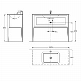 Тумба для раковины Kerama Marazzi Plaza 120 см PL.C.120.1\CAP