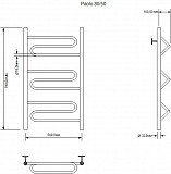 Полотенцесушитель водяной Aquanet Paolo 800x500, хром 00266733