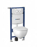 Инсталляция Geberit с безободковым унитазом Geberit Acanto Rimfree, 500.301.KJ.A, сиденье микролифт, комплект Идеальная пара