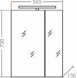 Зеркальный шкаф Стандарт 60 со светом Санта 113005