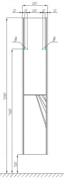 Шкаф-пенал Акватон Сакура 33x176 1A219903SKW8R правый